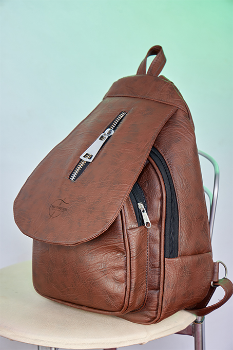 Brown leather back pack